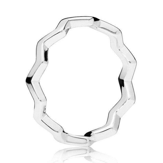 Кольцо из стерлингового серебра 925 пробы 1:1 розовая золотая зачарованная корона с фирменными сердцами, вневременное зигзагообразное женское кольцо, модные украшения своими руками