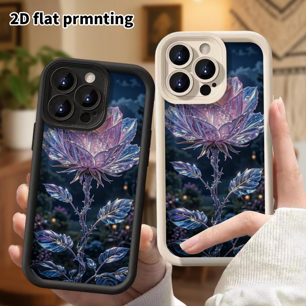 Phone Case: 2D flat design suitable for iPhone 18 17 16 15 14 13 Pro tiered protective case, moonlight holographic, Christmas and Halloween gifts