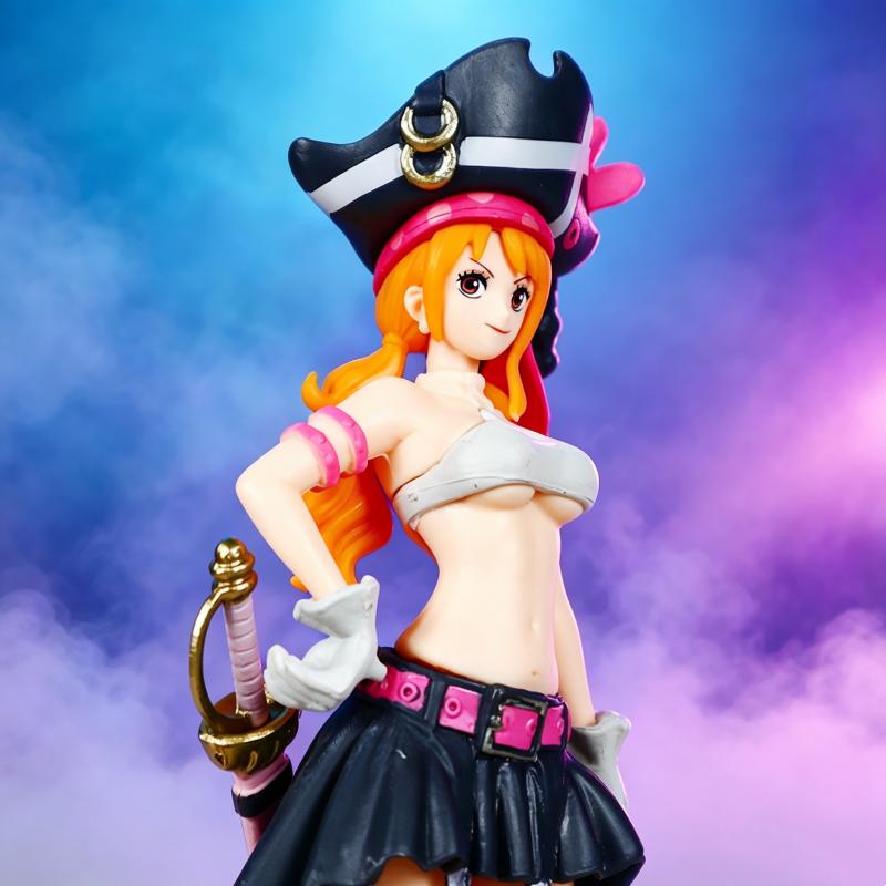 Аниме One Piece Нами в черной одежде Фигурка-экшн FILM RED Наряжаемая фигурка ПВХ Коллекционная модель Игрушка Подарок на день рождения