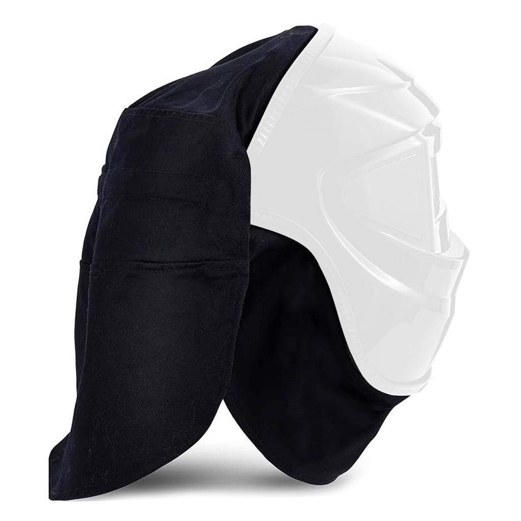 2Piece Welding Helmet Cover And Bib Set Heat Resistant Leather Fabric Full Head Neck Protection For Welding Work