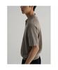 8SECONDS Lecture Cotton Collared Neck Short Sleeve Knit Beige