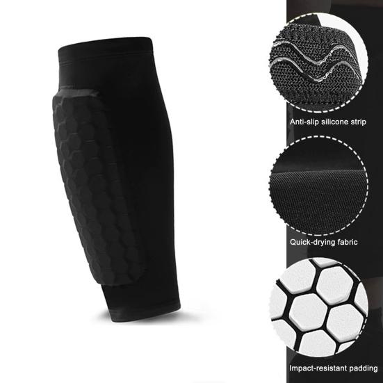 Футбольные щитки для детей, юношей и взрослых, компрессионный рукав для икр с сотовыми вставками, защитное снаряжение для футбола