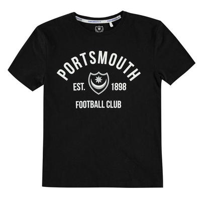 Team Portsmouth Est, Boys' T-Shirt, Black, Size 5-6 Years