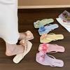 Fairy Wind Vacation Seaside Flip-flops Female Summer Wear with Skirt Petals Beach Toes Sandals Flat Sandals