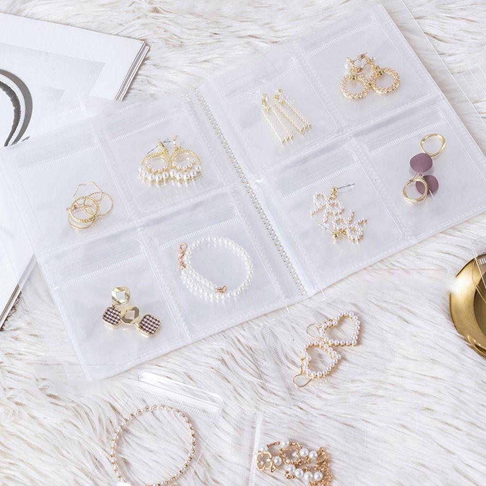 Transparent Jewelry Organizer Booklet Portable Dustproof Album Necklace Bracelet Ring Book Holder
