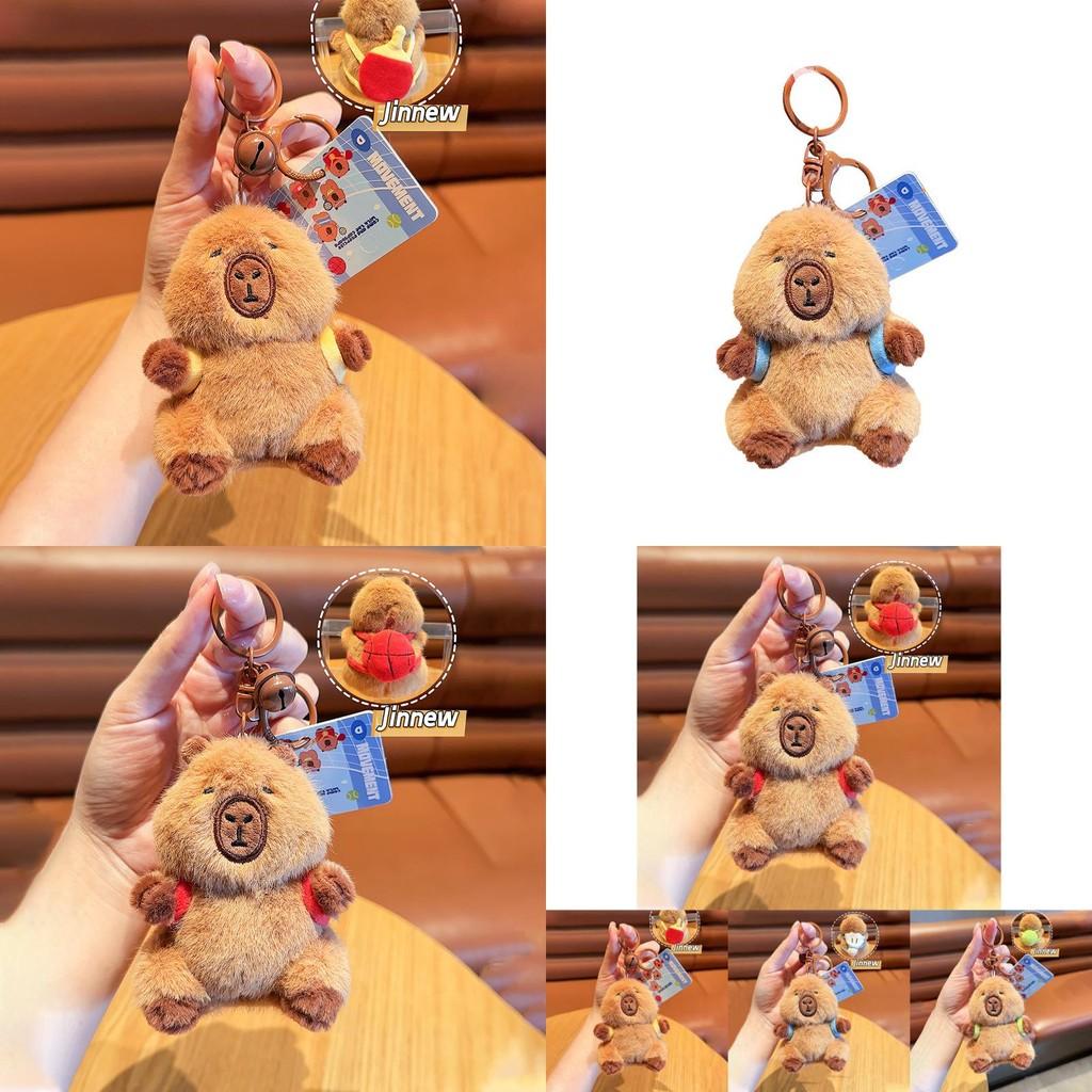 Adorable Jinnew Capybara Plush Keychain Accessory Sports Theme Cute Gift Idea