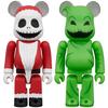 Medicom Toy BE@RBRICK SANTA JACK & OOGIE BOOGIE 2-Piece Set, Approximately 70mm Tall, Non-Scale, Painted, Complete Figures