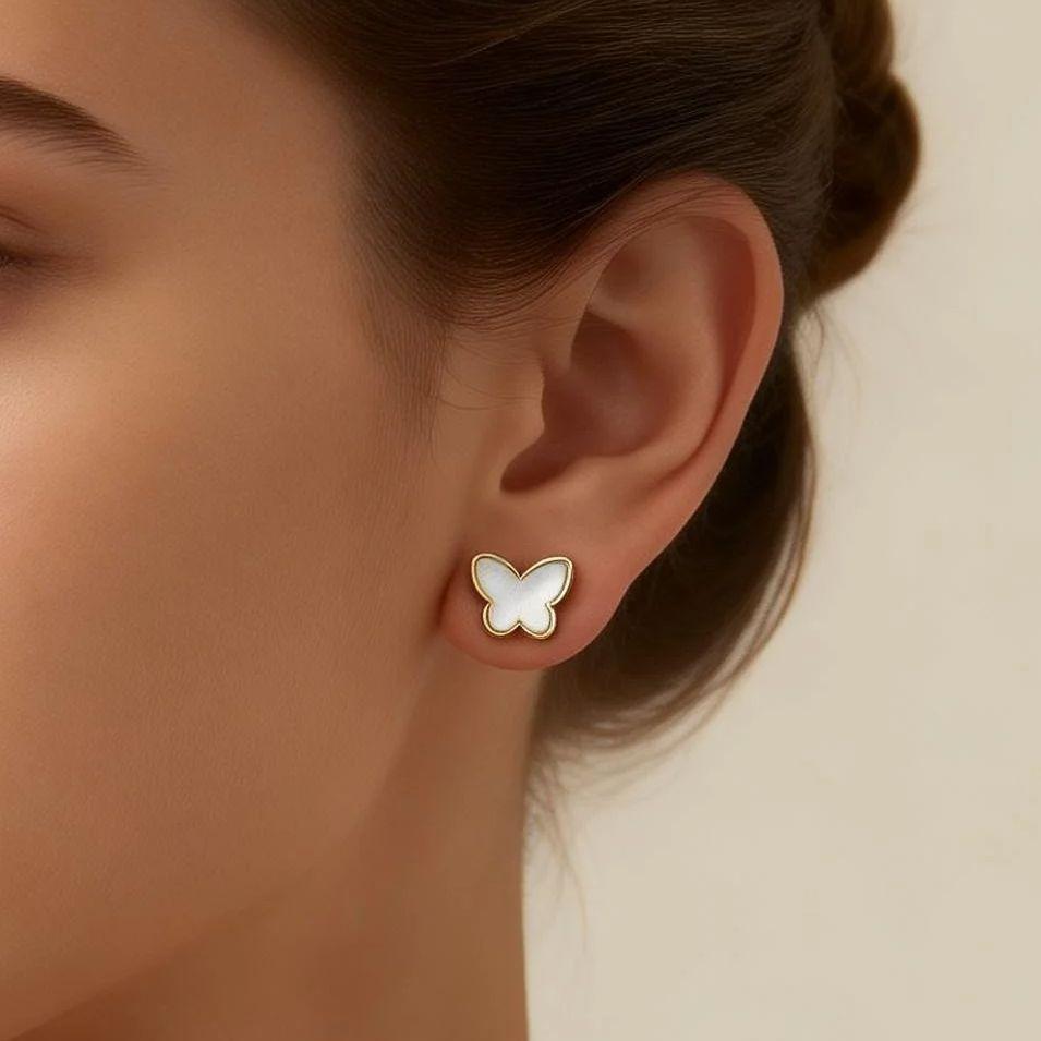 3pcs Set Stainless Steel Earrings for Women, Flower Butterfly Heart Zircon Geometry Earrings, Simple Fashion New Trend Jewelry
