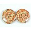 Натуральная маковая яшма, пара круглых кабошонов, россыпью, драгоценный камень 17X17X03 мм SK-161