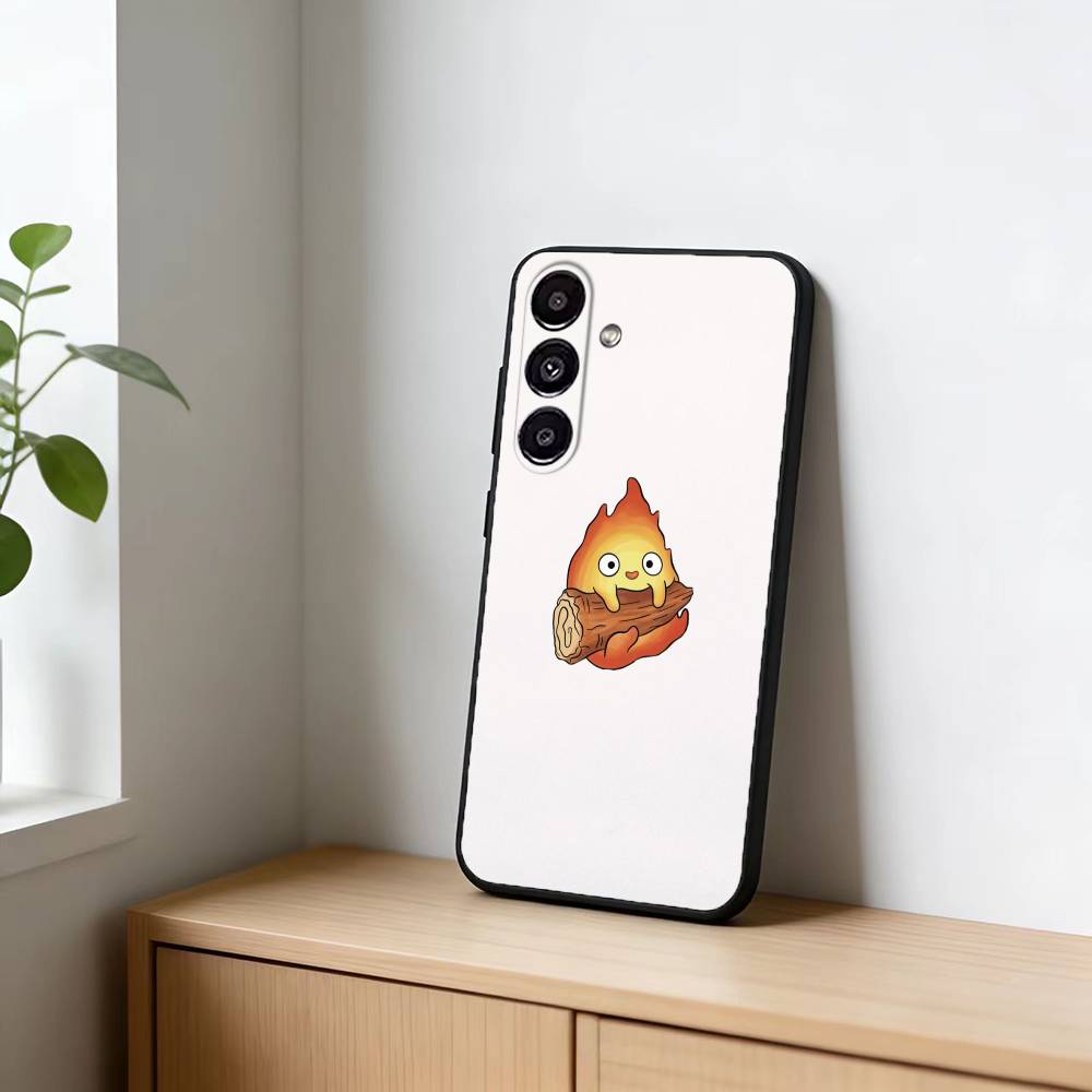 Аниме C-Calcifer-ES Милый чехол для телефона Samsung Galaxy A91,80,73,72 ,71,53,52,32 ,31,22,21s,20, Мягкий черный чехол