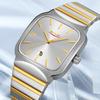 New Square Men's Watches Fashionable Calendar Quartz Movement Stainless Steel Strap Waterproof Quartz Watch