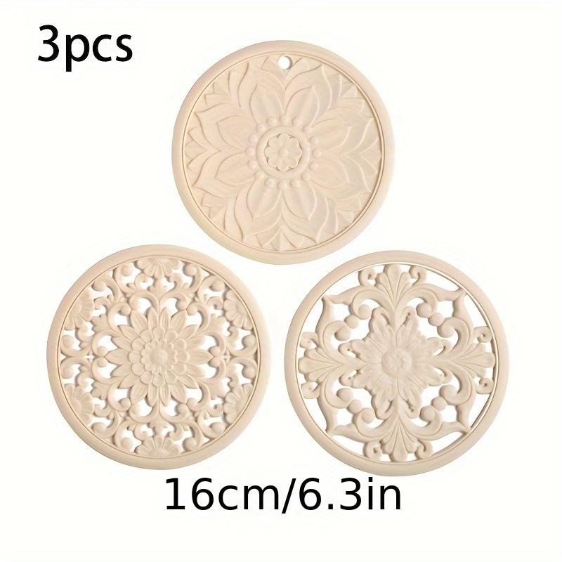 3Pcs Silicone Heat Insulation Pads |   Multifunctional Patterned Heat-Resistant Mat Suitable For Countertop Tables And For Placing Hot Pots