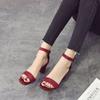 Fashion Summer Women Dress Shoes High Heels Boat Shoes Wedding Shoes Tenis Feminino with Peep Toe Square Heel Casual Sandals