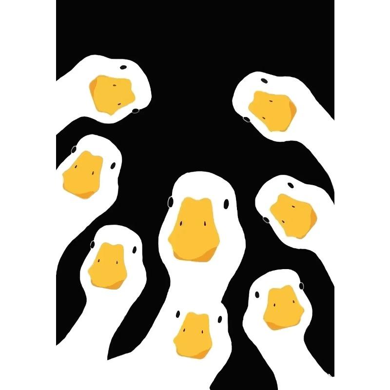 Cute Goose Wall Poster Canvas Printing Fashionable Aesthetics Natural Canvas Decoration Gifts Popular Room Home Villa Decoration