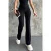 Women's Black High Waist Slim-fit Flare Leg Palazzo Pants