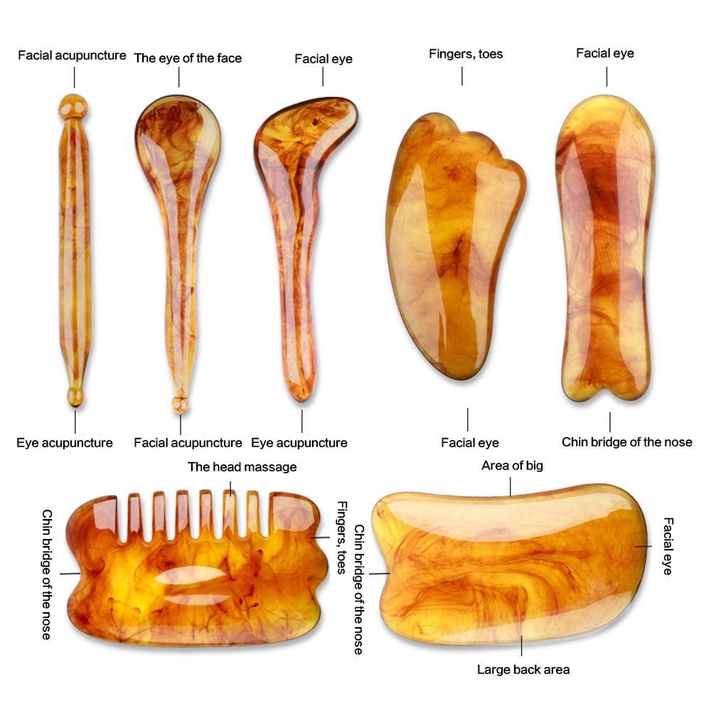 Slimming Beauty Resin Massage Tool Gua Sha Board Facial Scraping Scraper Massage Comb Face Massager