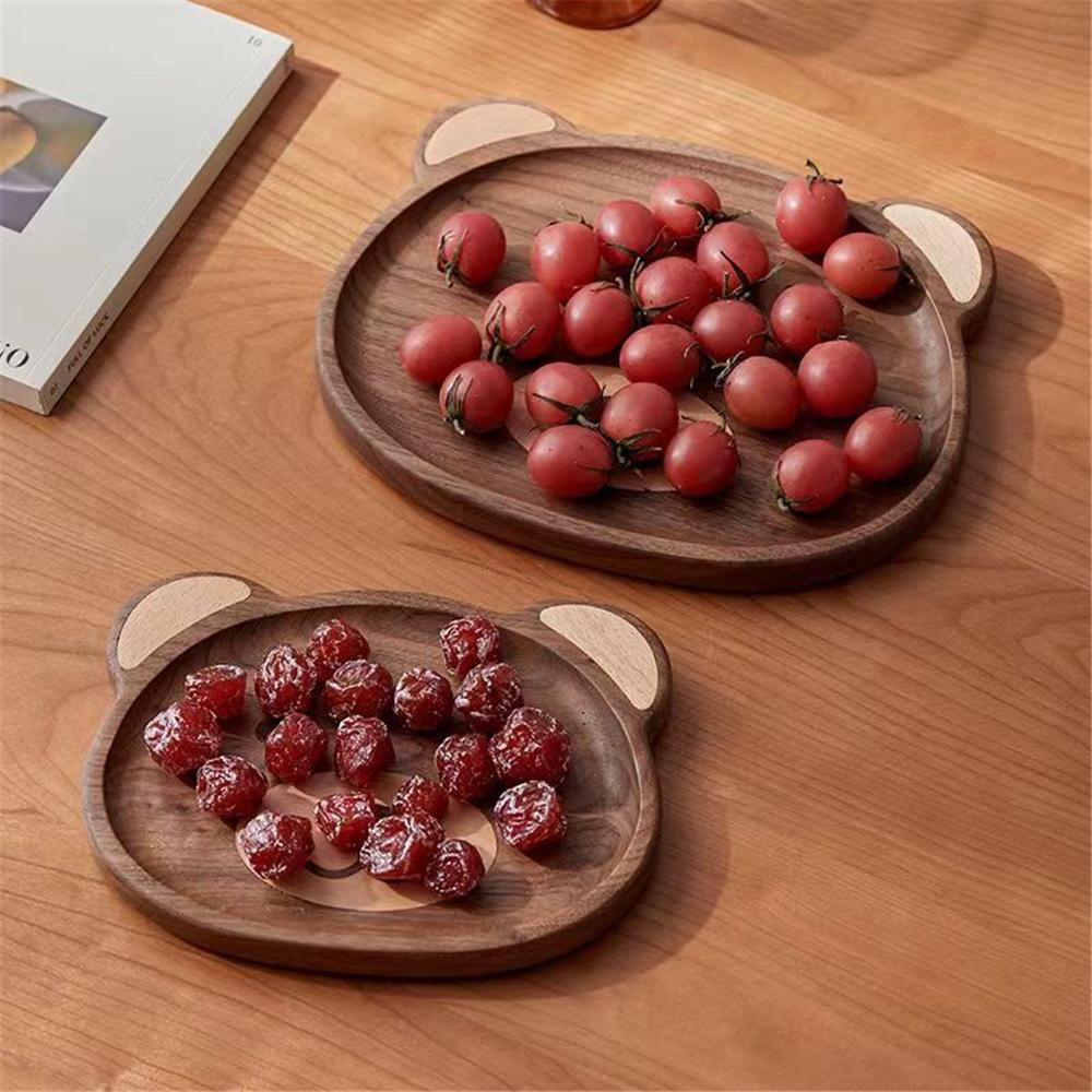 Подносы для сервировки тарелок в виде деревянного медведя, эбеновое дерево/черный орех, поднос для хранения украшений, десертов, сухофруктов, закусок, демонстрационные блюда, подносы