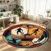 Space Celestial (18) Theme Round Crystal Velvet Rug Custom Name Text Personalized Floor Mat Home Decor Non Slip Crystal Carpet