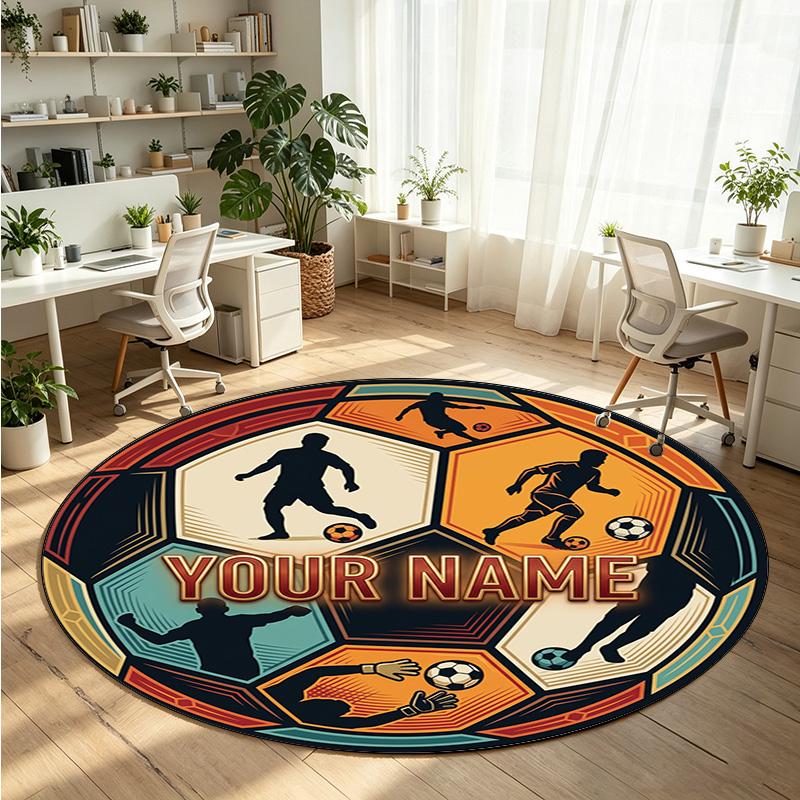 Space Celestial (18) Theme Round Crystal Velvet Rug Custom Name Text Personalized Floor Mat Home Decor Non Slip Crystal Carpet