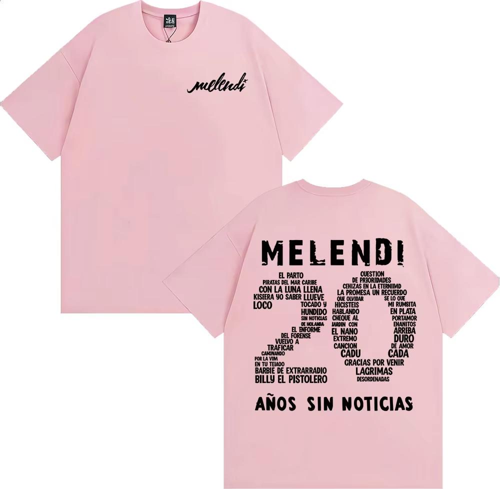 Rapper Melendi 20 Anos Sin Noticias Merch Tee Shirt 2026 Spring summer Men Women Fashion Retro Short Sleeve Cotton Casual top