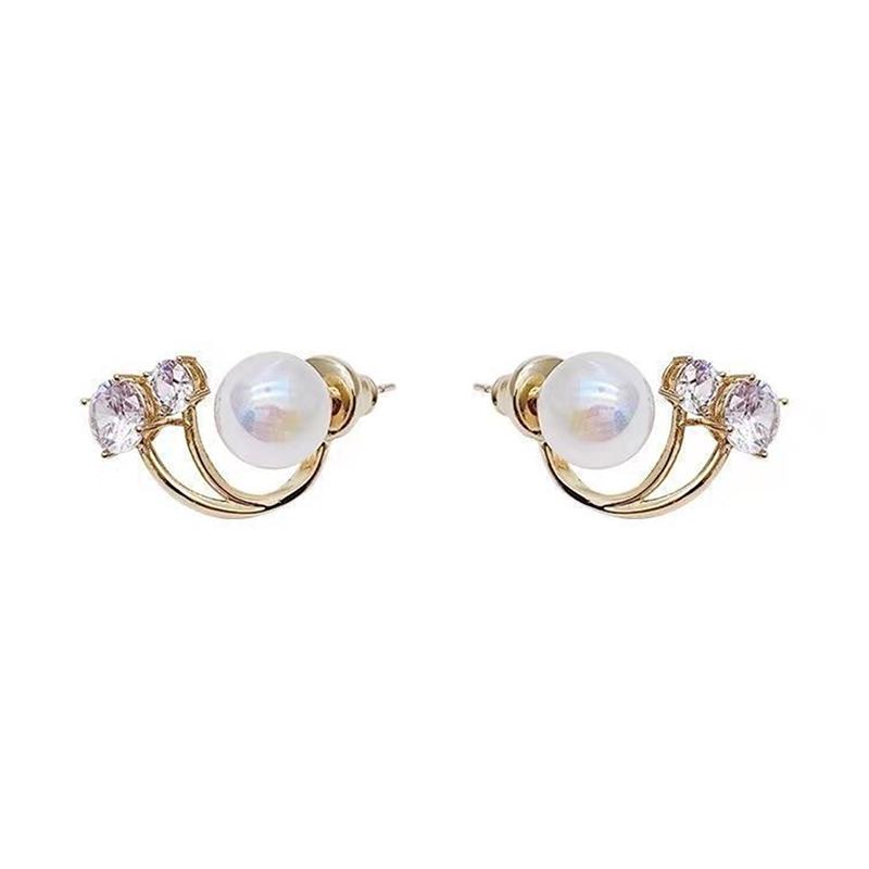 Zircon Pearl Earrings For Women   Earrings Studs Wedding Party