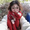 Red Christmas Scarf Women'S Winter Warm Couple High-End Knitted Wool Neck Scarf  Year Gift