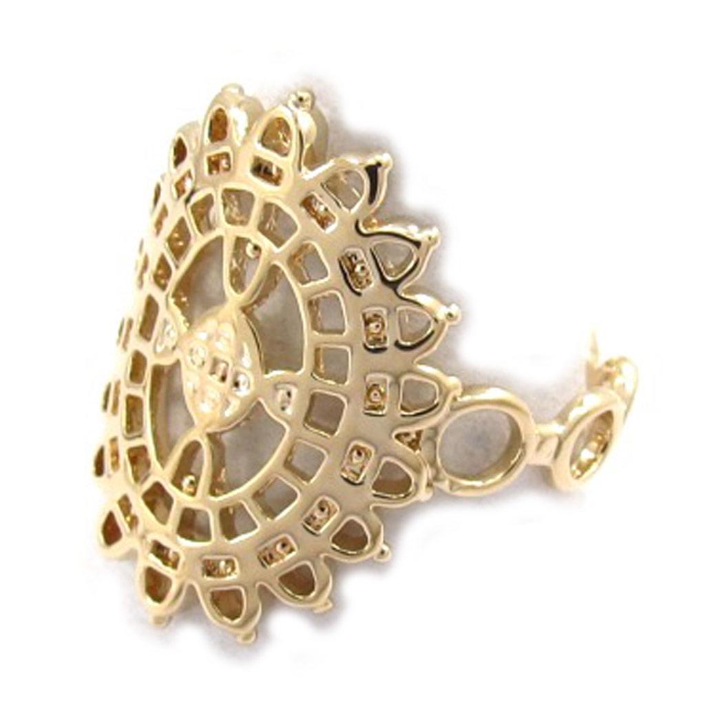 Позолоченное кольцо "Хореография" золото - 20x16 мм