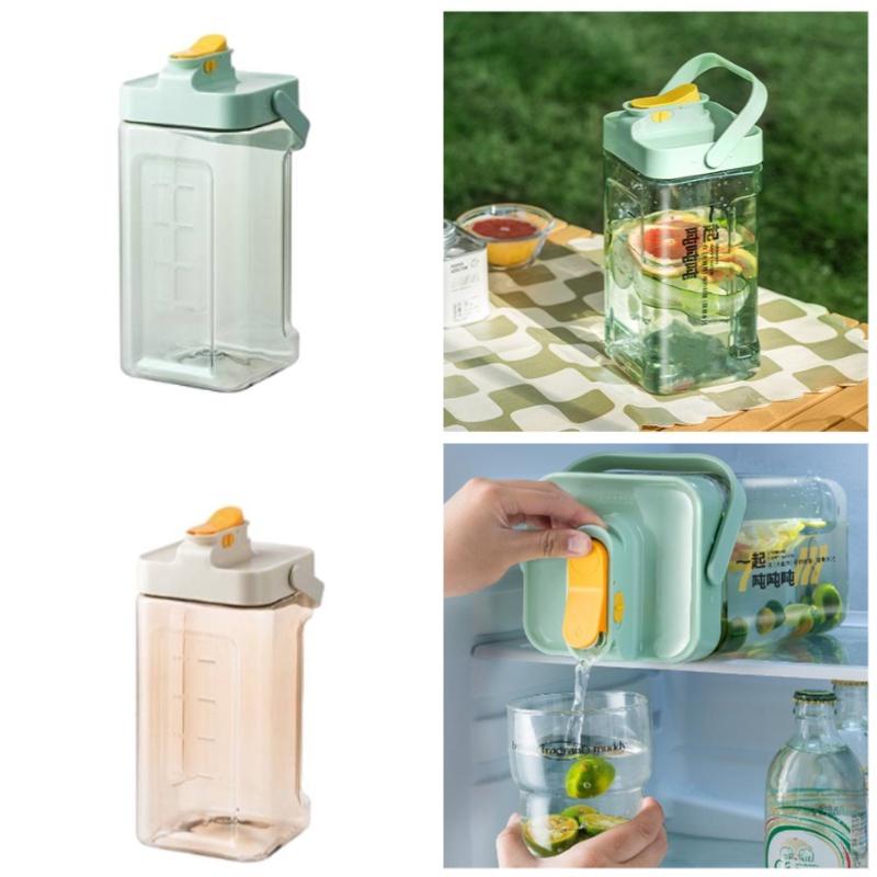 Кувшин для ледяной воды большой емкости в современном простом стиле с краном зеленый/белый