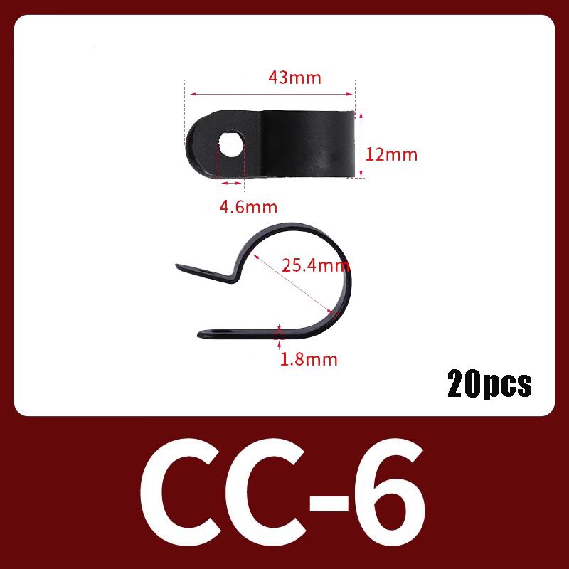 20-50PCS White/Black R-Type Nylon Cable Clamp Plastic P Clips Nylon Fasteners Cable Mounting Fix Hardware Electrical Fittings