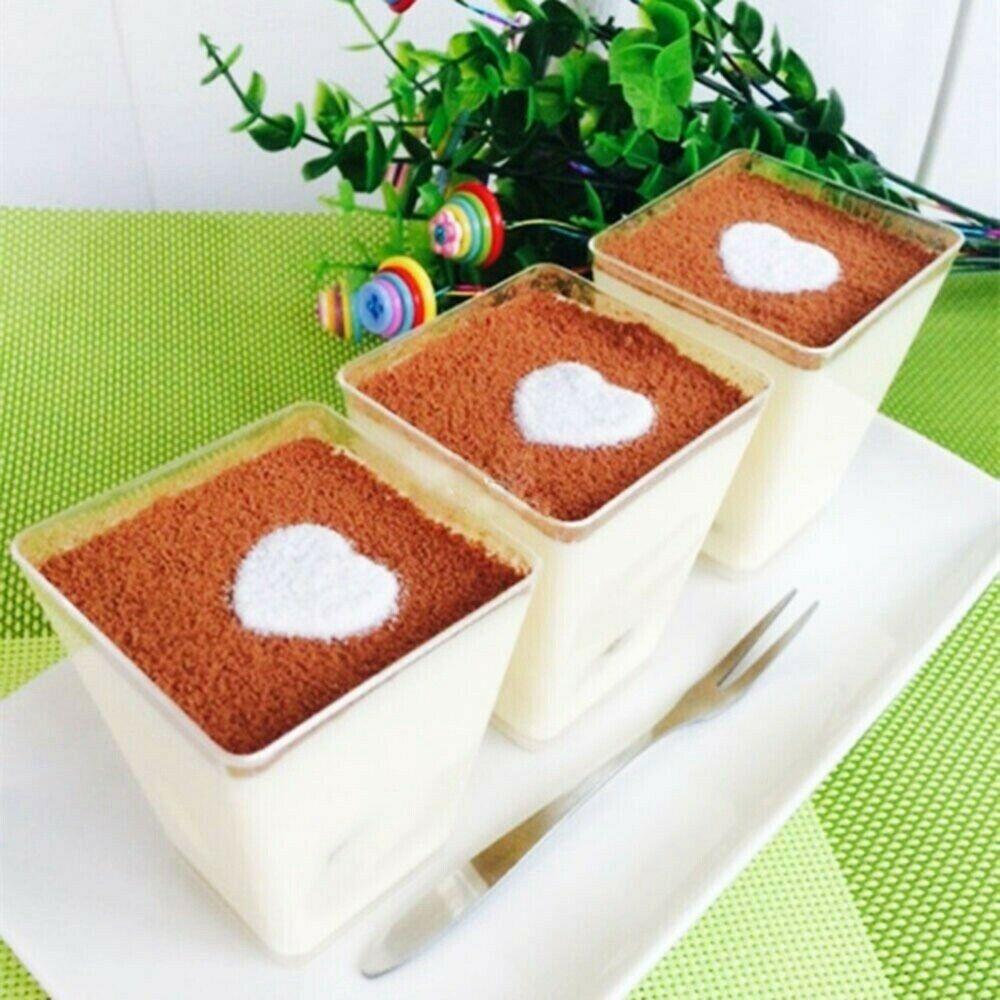 25 шт. 60 мл Мини-десертные чашки Квадратные пластиковые чашки Многоразовые Чашки для желе, муссов, закусок Контейнер для еды Декор для вечеринки, дня рождения