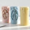 Nativity Embossed Cylinder Silicone Candle Mould Food Grade Silicone For Making Candle Soap Chocolate Holiday Decoration