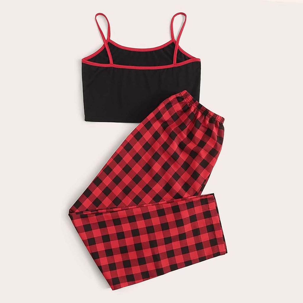 Fashion Pajama Sets Sexy Sling Dragon Animal Print Plaid Print Sleepwear Lingerie Underwear Female Homewear Summer Pyjama