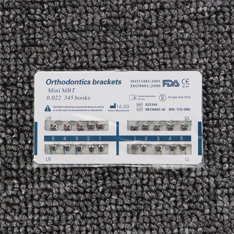 10 шт./Набор Мини Стоматологические Ортодонтические Металлические Брекеты Рот MBT Слот .022 Крючки 3
