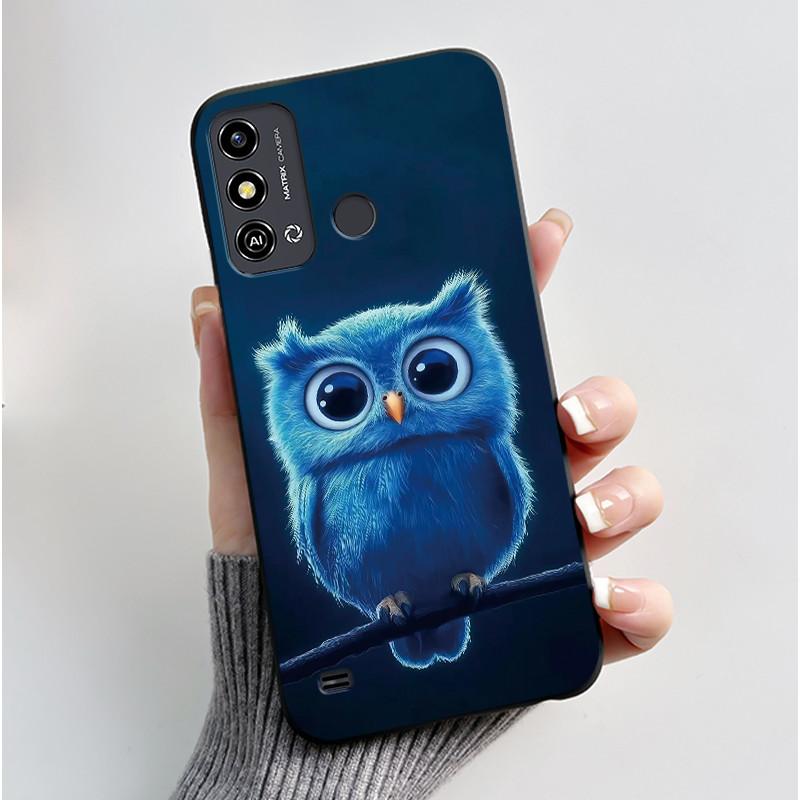 Phone Case For ZTE Blade A53/A53 Plus/Optus X Delight 2 Jelly Soft Black Cover Cute Printed Pattern Rabbit Lamp Penguin Casing