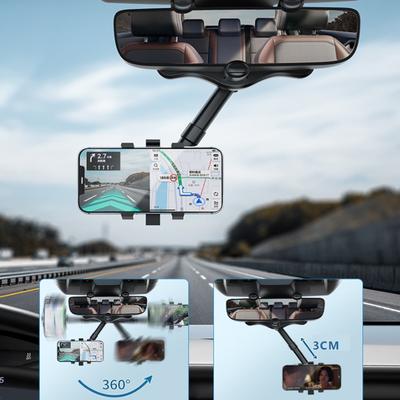 360° Вращающийся держатель для телефона в автомобиль Держатель для телефона на зеркало заднего вида Регулируемый кронштейн для навигатора Выдвижной для универсального автомобиля Мобильный