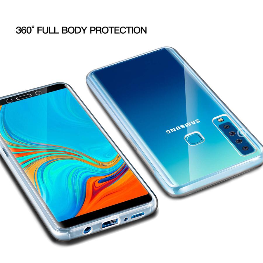 Силиконовый чехол для телефона с полным покрытием на 360° для iPhone Samsung Huawei Honor Xiaomi Redmi OPPO OnePlus с защитой от падения Прозрачный гибридный жесткий чехол для ПК