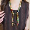 Maillard Vintage Handmade Acrylic Fabric Geometric Pattern Pull-out Scarf Necklace Niche High-end Sense Chain Winter Women