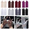 Short Stretch Two Finger Touch Screen Summer Mittens Thin Spandex Gloves Driving Gloves
