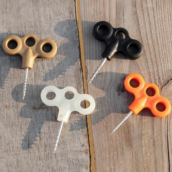 2 шт., трехпроушины с резьбой, заземленные якоря, сверхмощная нержавеющая сталь, кемпинг, пеший туризм, батутные палатки, ветрозащитная веревка, фиксирующая пряжка, земляные гвозди