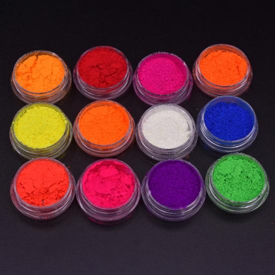 12 шт. 1 г 12 цветов пигментный порошок с ватными палочками флуоресцентный радужная смоляной пигментный порошок DIY лак для ногтей акриловый нейл-арт для тела глаз лица