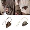 Leopard Print Necklace with Magnetic Clasp for Easy Wear Long Chain Fashion Jewelry Accessory for Women Daily Use
