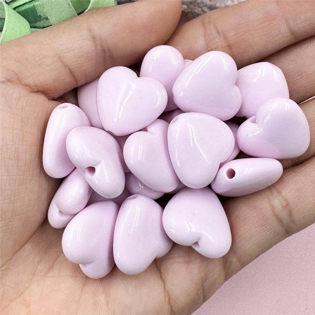 Домашний однотонный цвет для изготовления ожерелья и сережек, модные бусины в форме сердца, акрил 18,8*17,2 мм, 20 шт./пакет, материалы ручной работы «сделай сам»