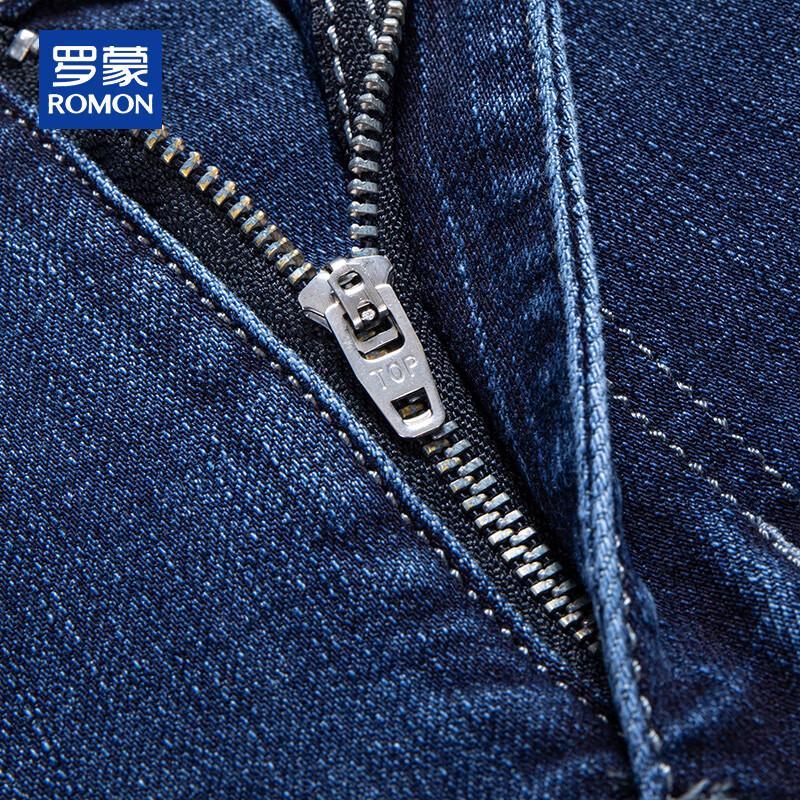 ROMON Мужские свободные джинсы прямого кроя, плотные, осенне-зимние