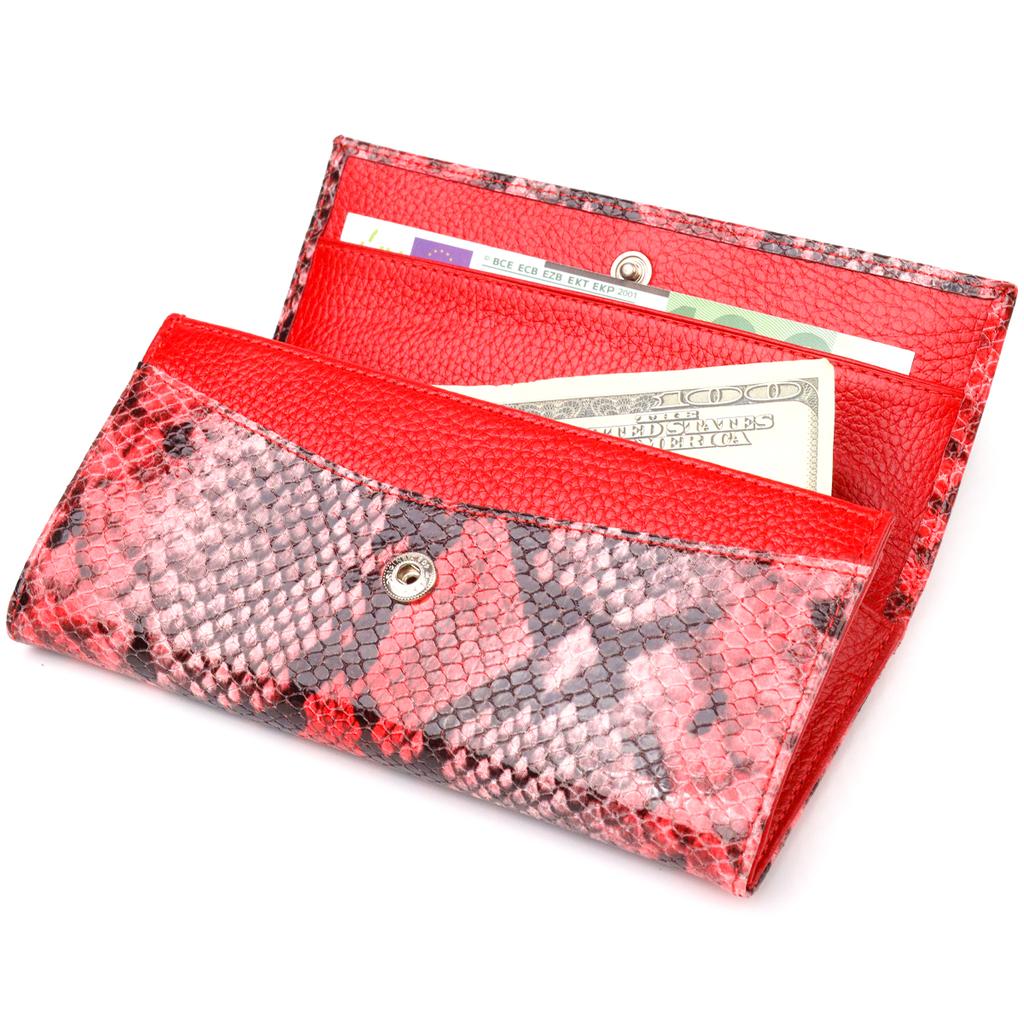 Bright Women's Wallet Made of Genuine Textured Leather with Snake Embossing CANPELLINI Wallet 21627 Multicolored