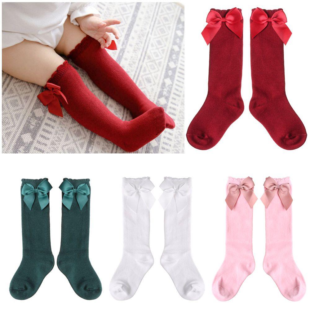 Big Bow Autumn Winter Children Cotton Floor Socks Baby Toddlers Socks High Long Sock