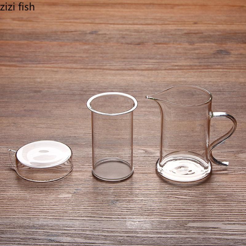 Ручной тип стеклянный цветочный чайник кофейники чайники чайники чайная утварь простая домашняя кухня настольный двухслойный чайник чайники
