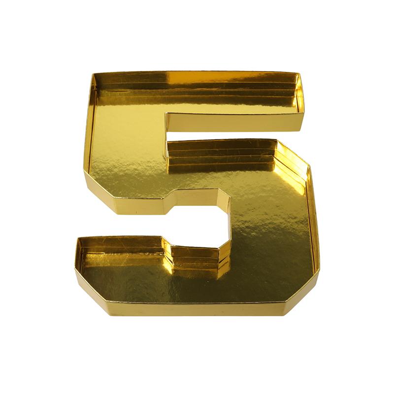 1/4 шт. Поднос-контейнер с цифрами, золотой, цифровой дизайн, тарелка для ужина, утолщенный картон, поднос для конфет, закусок, 24,5x21x3 см