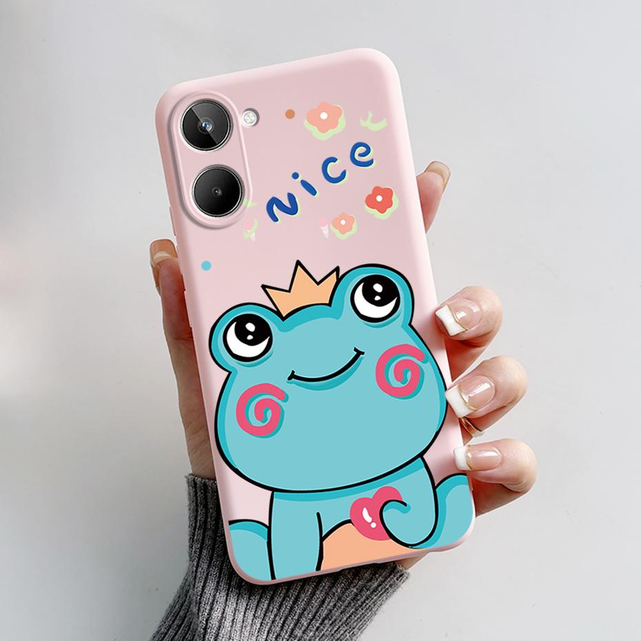 For Realme 10 4G 6.4" Soft Silicone TPU Shockproof Phone Case For Realme 10 RMX3630 Cartoon Pattern Bumper Protective Back Cover