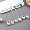 Cute Paintings Cat 304 Stainless Steel Spoon Hollow For Coffee Tea Dessert Spoon Kitchen Tableware Gifts For Students Children