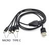 Кабель для множественной зарядки Несколько зарядных шнуров USB на Type-C/Micro USB Шнур питания Портативный шнур питания 100 см/39,37 дюйма